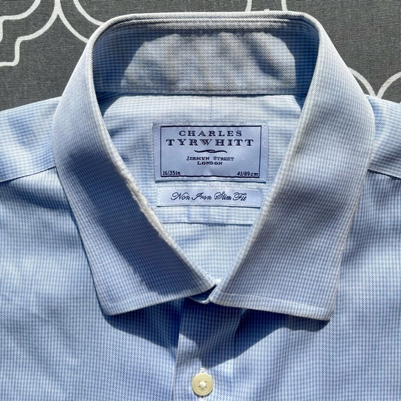 Charles Tyrwhitt French (Double) Cuff 100% Cotton Button Up Dress Shirt - Picture 1 of 4